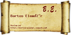 Bartos Elemér névjegykártya