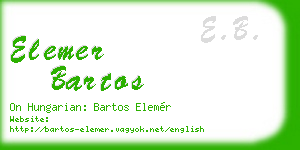 elemer bartos business card